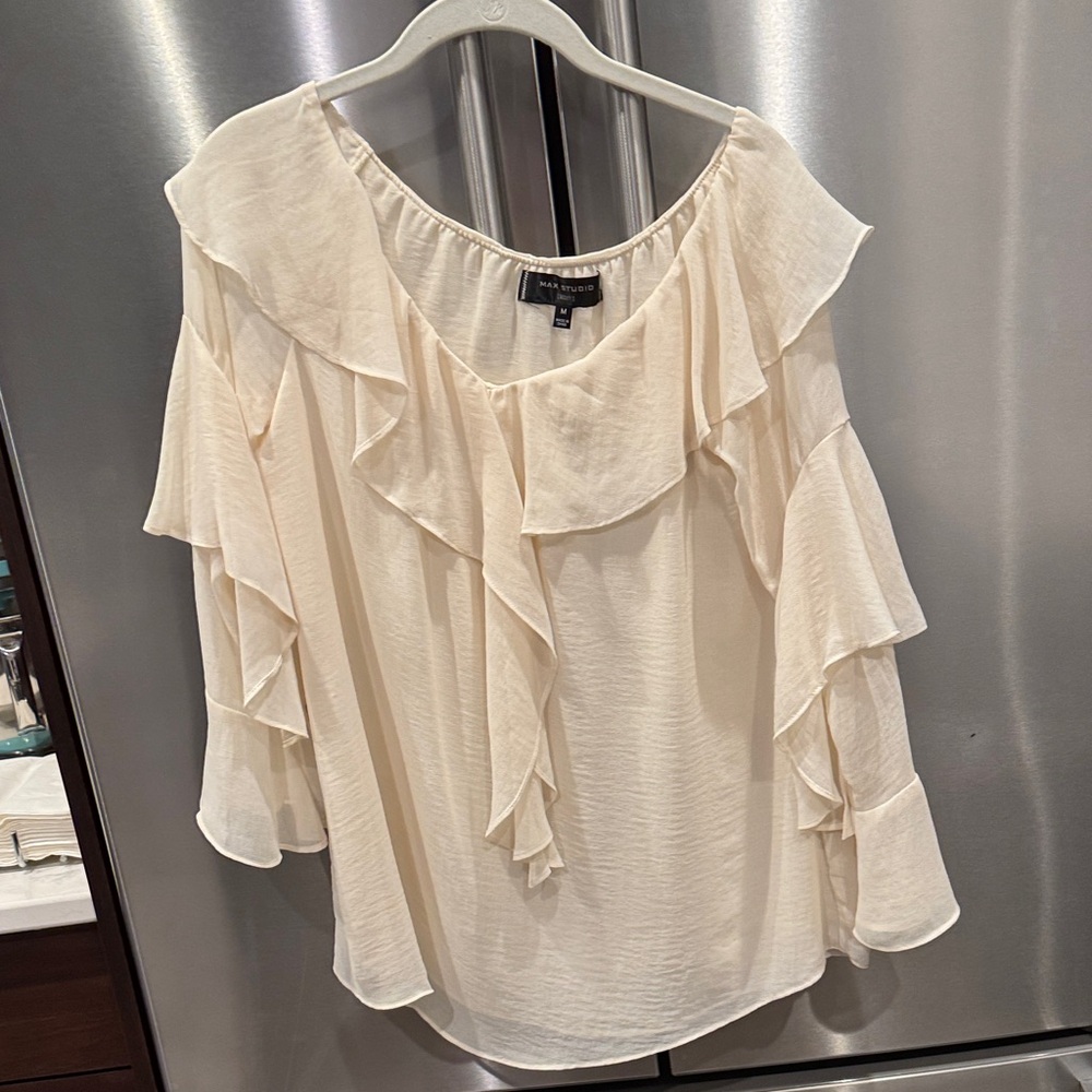 Michael Kors Cream Ruffle Blouse
